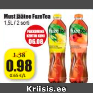 Allahindlus - Must jäätee Fuze Tea