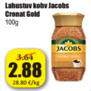 Allahindlus - Lahustuv kohv Jacobs Cronat Gold 100 g
