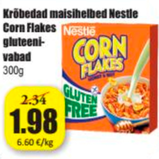 Скидка - Хрустящие кукурузные хлопья Nestle Corn Flakes без глютена 300 г