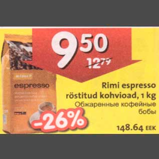 Allahindlus - Rimi espresso röstitud kohvioad