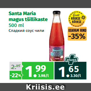 Allahindlus - Santa Maria magus tšillikaste 500 ml