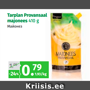 Allahindlus - Tarplan Provansaal majonees 410 g