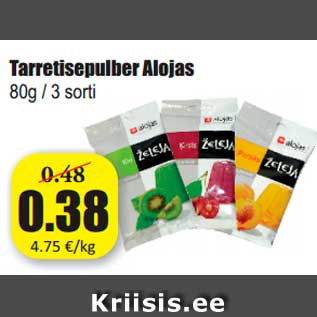Allahindlus - Tarretisepulber Alojas