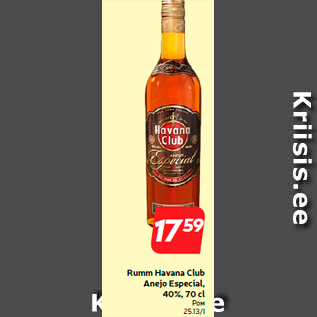 Allahindlus - Rumm Havana Club Anejo Especial, 40%, 70 cl