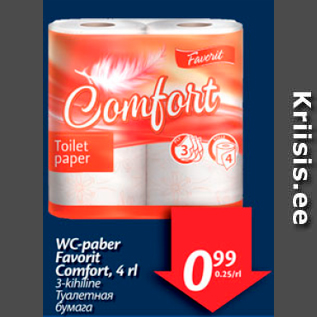 Allahindlus - WC-paber Favorit Comfort, 4 rl