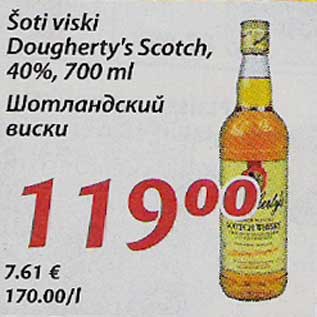 Allahindlus - Šoti viski Doughertys Scotch