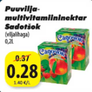 Скидка - Фруктовый мультивитаминный нектар Sadotšok (с мякотью)