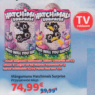 Allahindlus - Mängumuna Hatchimals Surprise