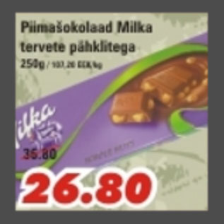 Allahindlus - Piimašokolaad Milka tervete pähklitega