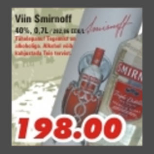 Allahindlus - Viin Smirnoff