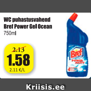 Allahindlus - WC puhastusvahend Bref Power Cel Ocean 750 ml