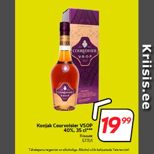 Allahindlus - Konjak Courvoisier VSOP 40%, 35 cl***