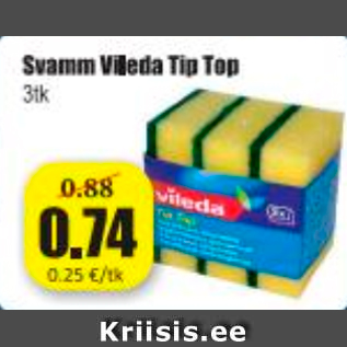 Allahindlus - Svamm Vileda Tip Top, 3 tk