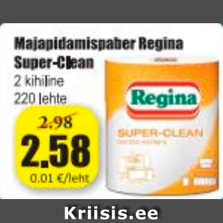 Allahindlus - Majapidamispaber Regina Super-Clean