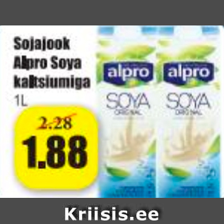 Скидка - Соевый напиток Alpro Soya с кальцием 1 л