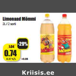 Allahindlus - Limonaad Mõmmi 2L / 2 sorti