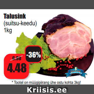 Allahindlus - Talusink (suitsu-keedu) 1kg