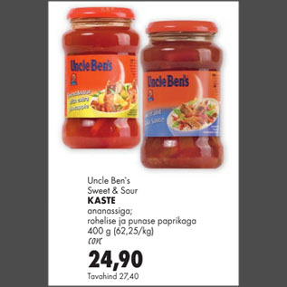 Allahindlus - Uncle Bens Sweet&Sour kaste
