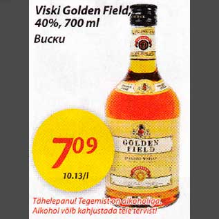 Allahindlus - Viski Golden Field, 40%, 700ml