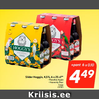 Allahindlus - Siider Hoggy´s, 4,5%, 6 x 25 cl**