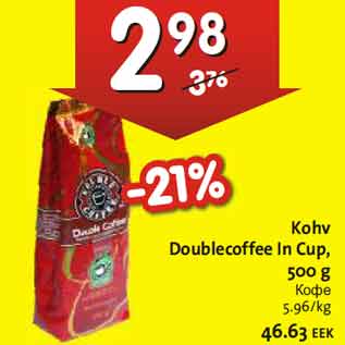 Allahindlus - Kohv Doublecoffee In Cup