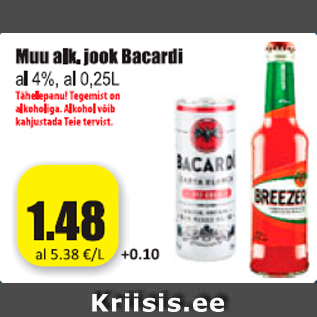 Allahindlus - Muu alk. jook Bacardi