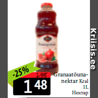 Allahindlus - Granaatõunanektar Kral 1L