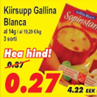 Allahindlus - Kiirsupp Gallina Blanca