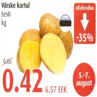 Allahindlus - Värske kartul Eesti