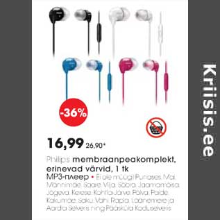 Allahindlus - Philips membraanpeakomplekt,