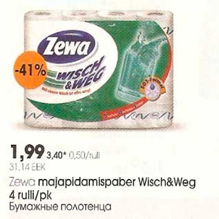 Allahindlus - Zewa majapidamispaber Wisch&Weg