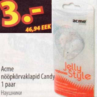 Allahindlus - Acme nööpkõrvaklapid Candy