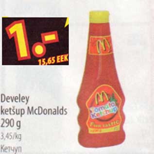 Allahindlus - Develey ketšup McDonalds