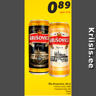 Allahindlus - Õlu Krusovice, 50 cl