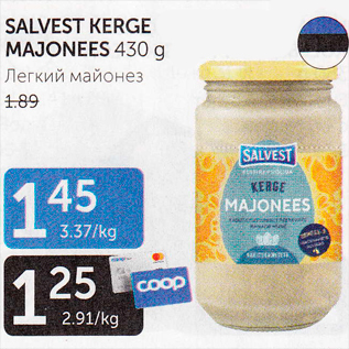 Allahindlus - SALVEST KERGE MAJONEES 430 g