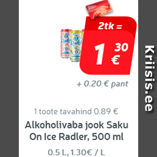 Allahindlus - Alkoholivaba jook Saku On Ice Radler, 500 ml