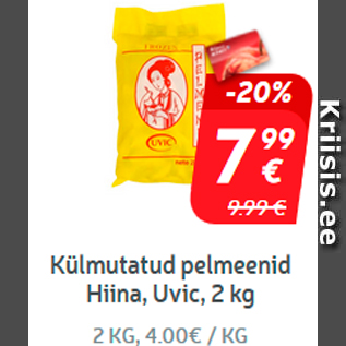 Allahindlus - Külmutatud pelmeenid Hiina, Uvic, 2 kg