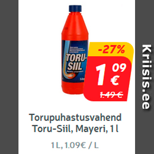 Allahindlus - Torupuhastusvahend Toru-Siil, Mayeri, 1 l