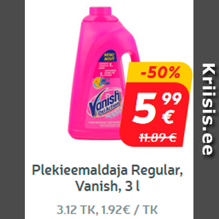 Скидка - Пятновыводитель Regular, Vanish, 3 л *