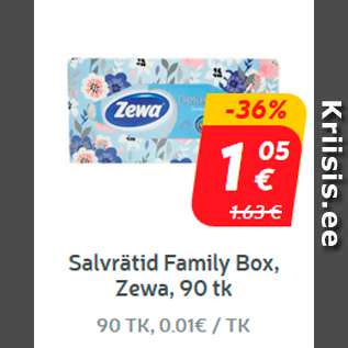 Скидка - Салфетки Family Box, Zewa, 90 шт.