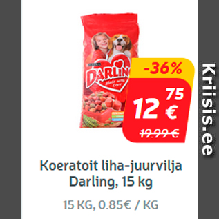 Allahindlus - Koeratoit liha-juurvilja Darling, 15 kg***