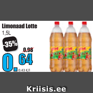 Скидка - Лимонад Lotte 1,5 л