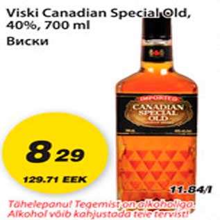 Allahindlus - Viski Canadian Special Old