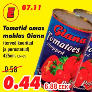 Allahindlus - Tomatid omas mahlas Giana