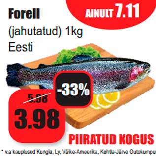 Allahindlus - Forell (jahutatud) 1kg Eesti