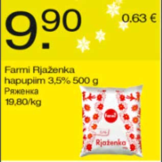 Allahindlus - Farmi Rjaženka hapupiim 3,5%