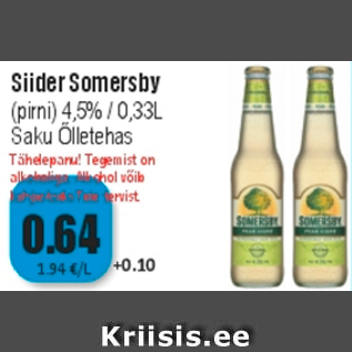 Allahindlus - Siider Somersby Saku Õlletehas