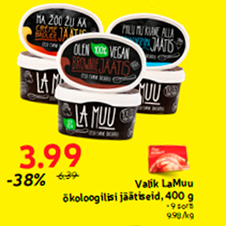 Allahindlus - Valik LaMuu ökoloogilisi jäätiseid, 400 g