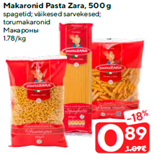 Allahindlus - Makaronid Pasta Zara, 500 g