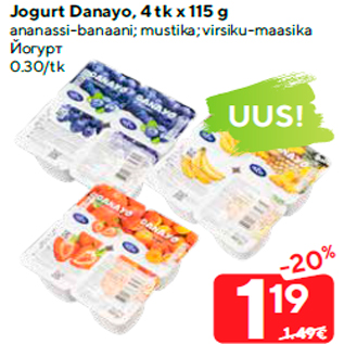 Allahindlus - Jogurt Danayo, 4 tk x 115 g